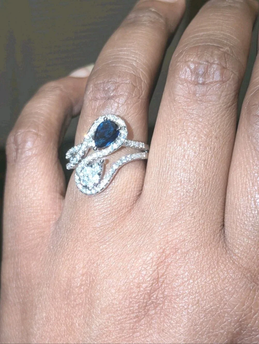 14k White Gold Plated 2.50 Ct Round Lab-Created Diamond Bypass Engagement Ring